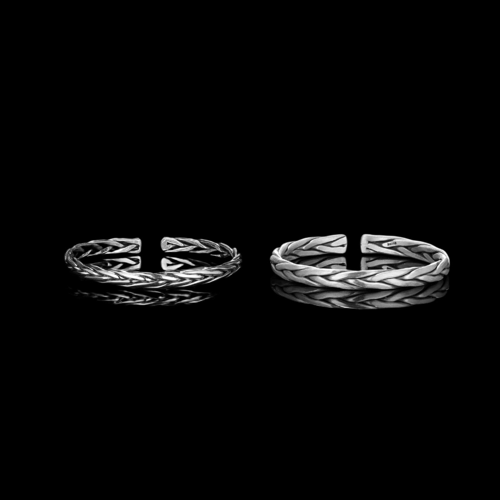 THE WOVEN BANGLE. - 925 STERLING SILVER