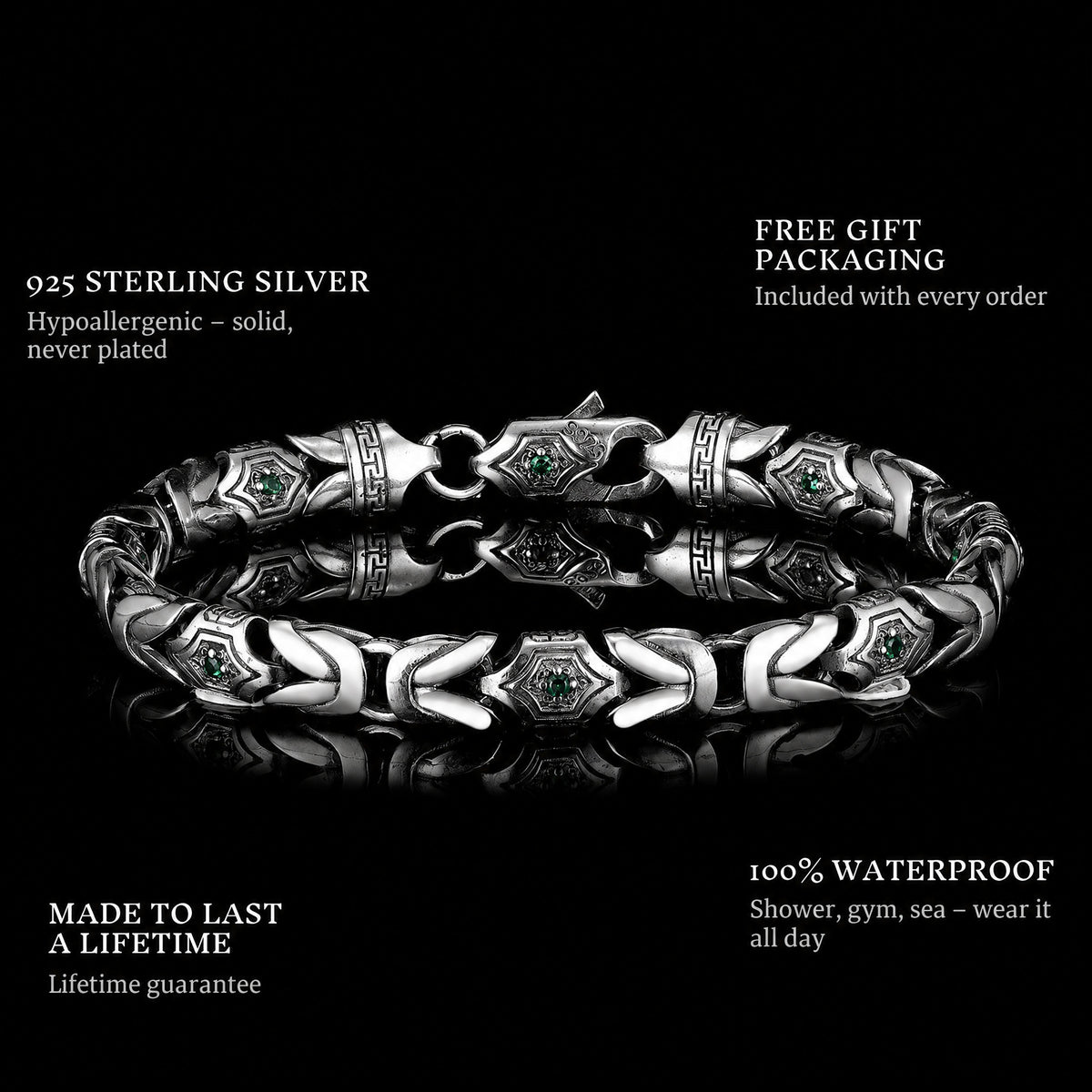 Guardian'S Gift features: 925 sterling silver, free gift packaging, 100% waterproof, lifetime guarantee