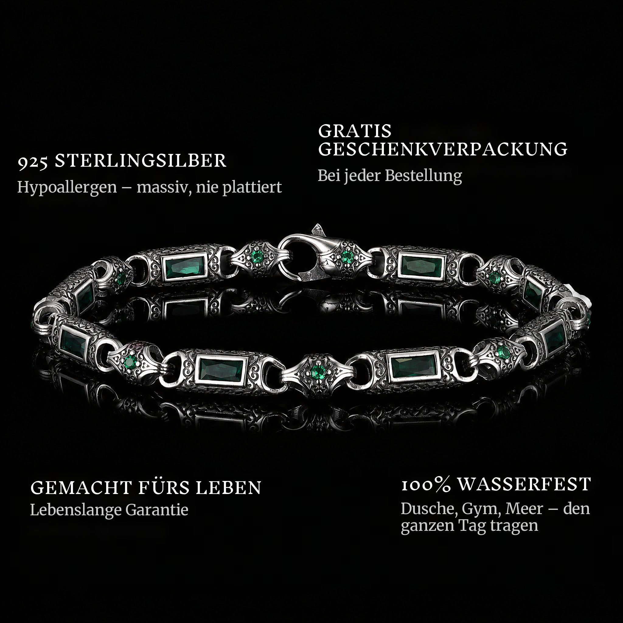 Guardian'S Glow features: 925 sterling silver, free gift packaging, 100% waterproof, lifetime guarantee
