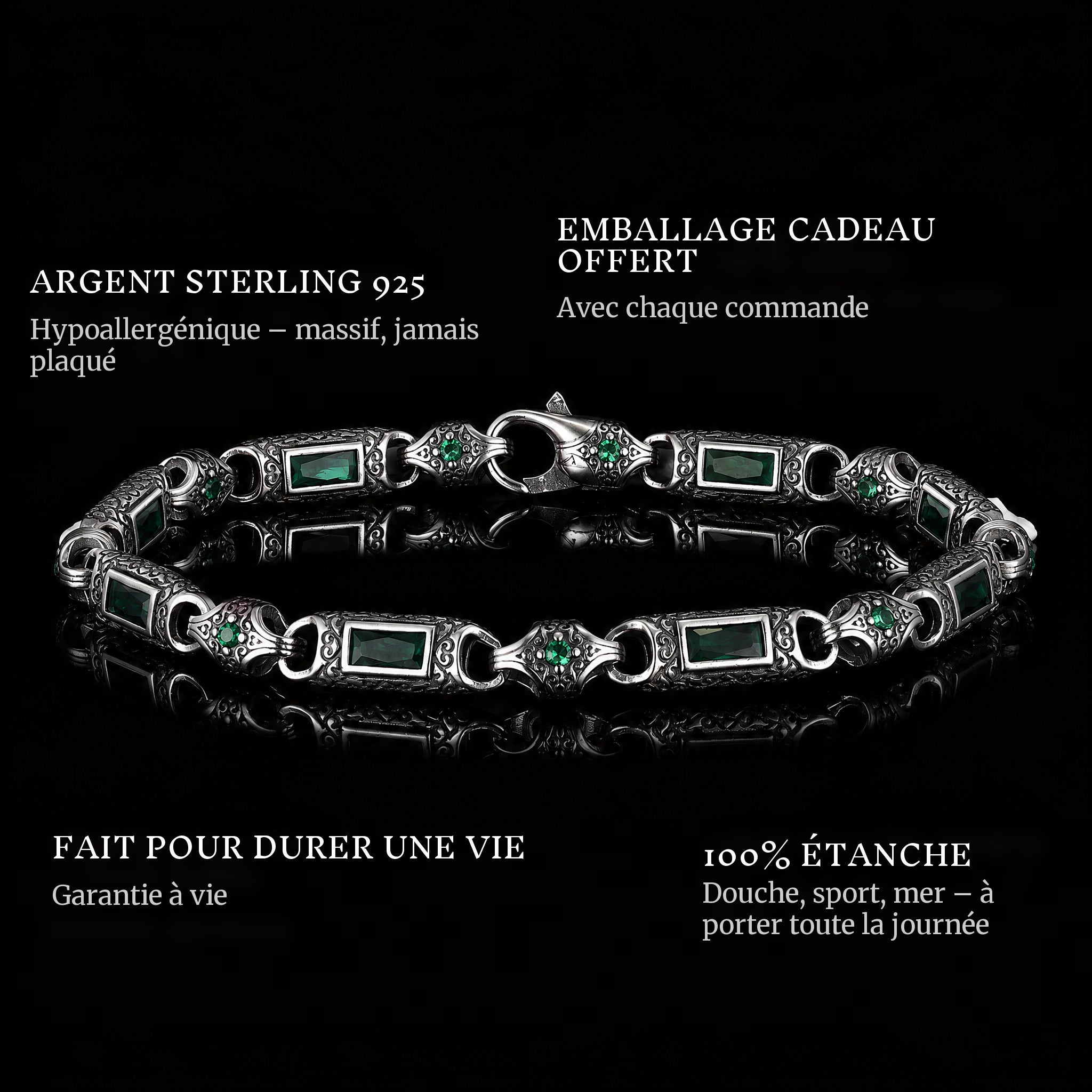 Guardian'S Glow features: 925 sterling silver, free gift packaging, 100% waterproof, lifetime guarantee