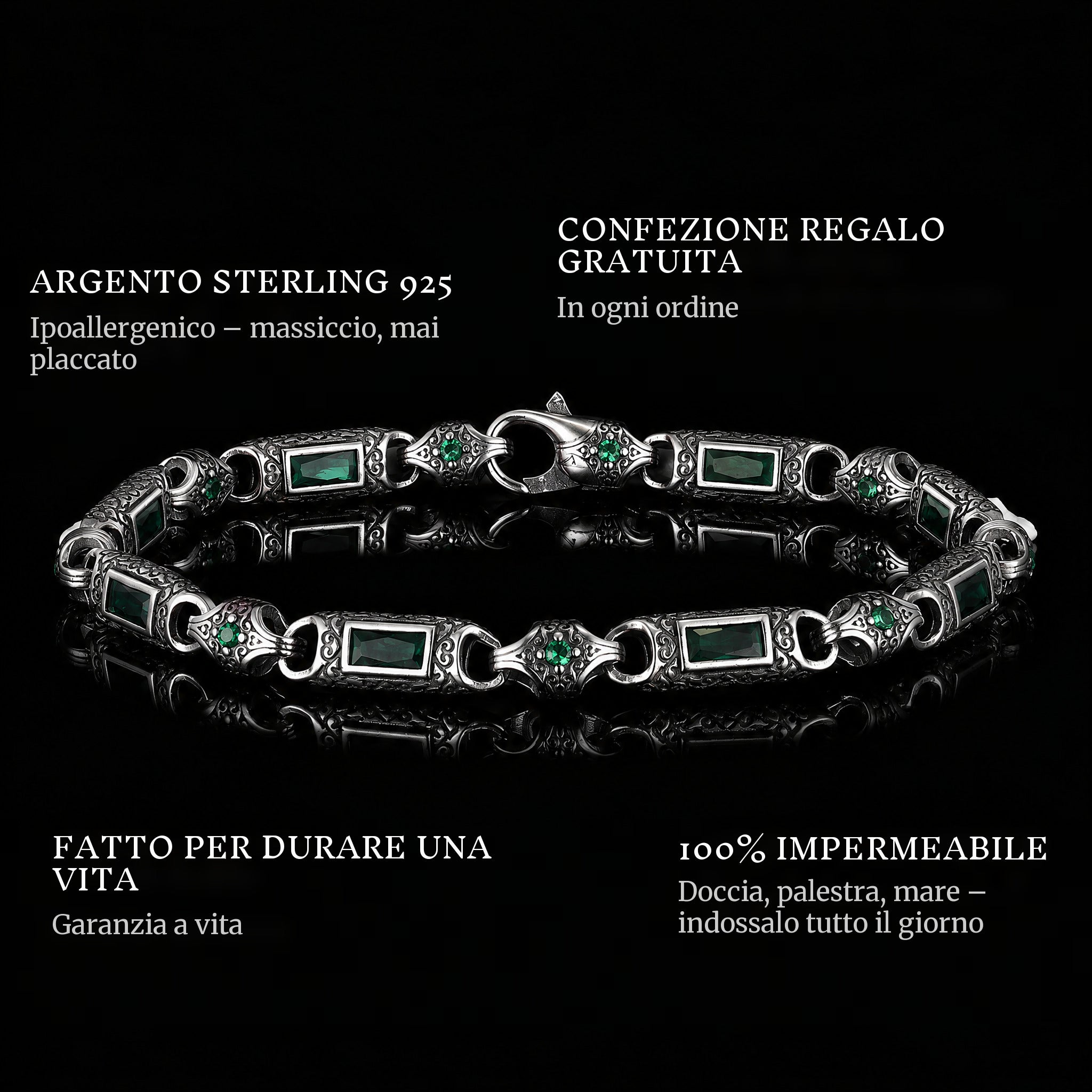 Guardian'S Glow features: 925 sterling silver, free gift packaging, 100% waterproof, lifetime guarantee