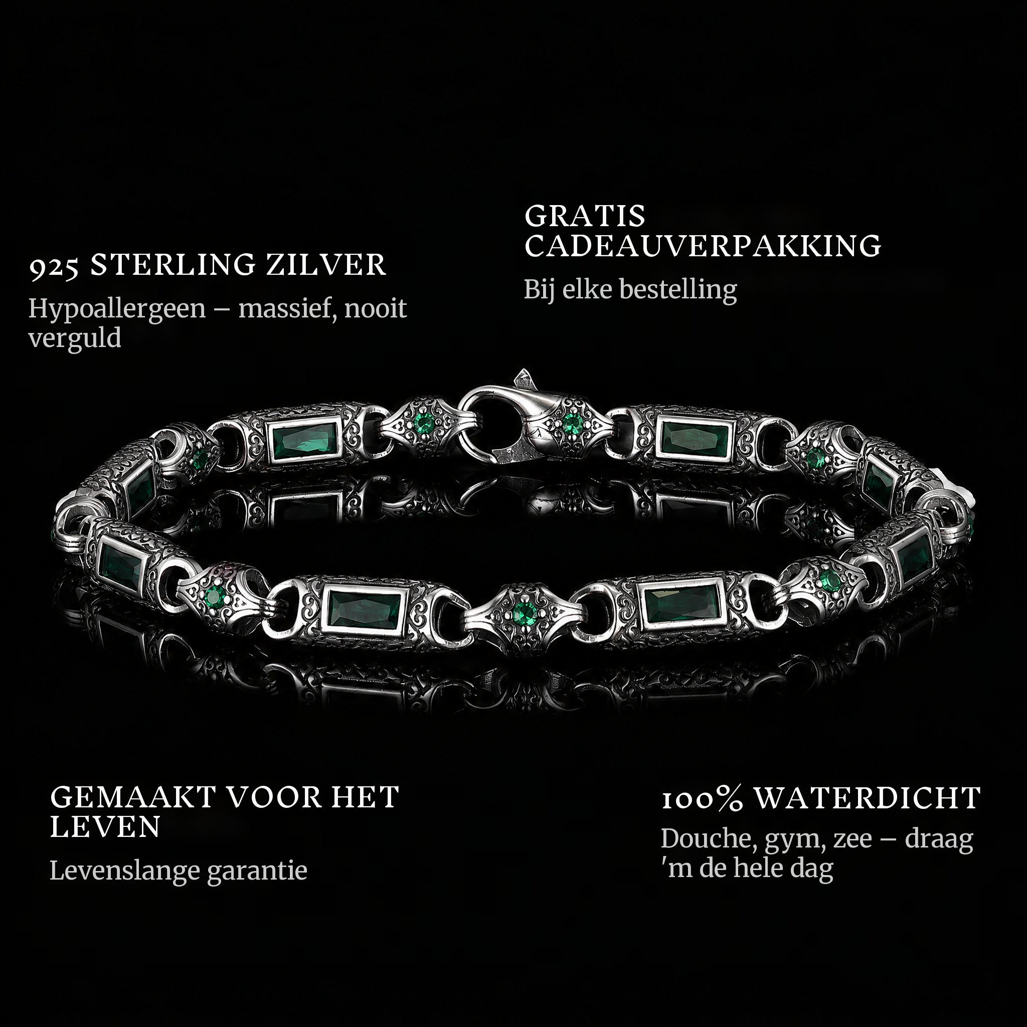 Guardian'S Glow features: 925 sterling silver, free gift packaging, 100% waterproof, lifetime guarantee