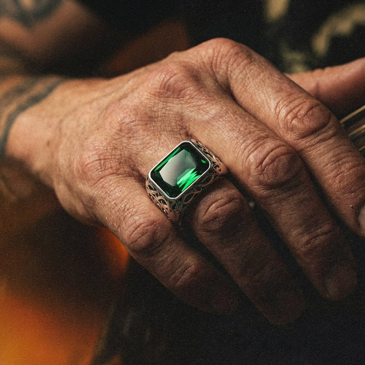 Grn Silver Rings Green Gem. Ring 925 Silver | OUTLAWS Amsterdam