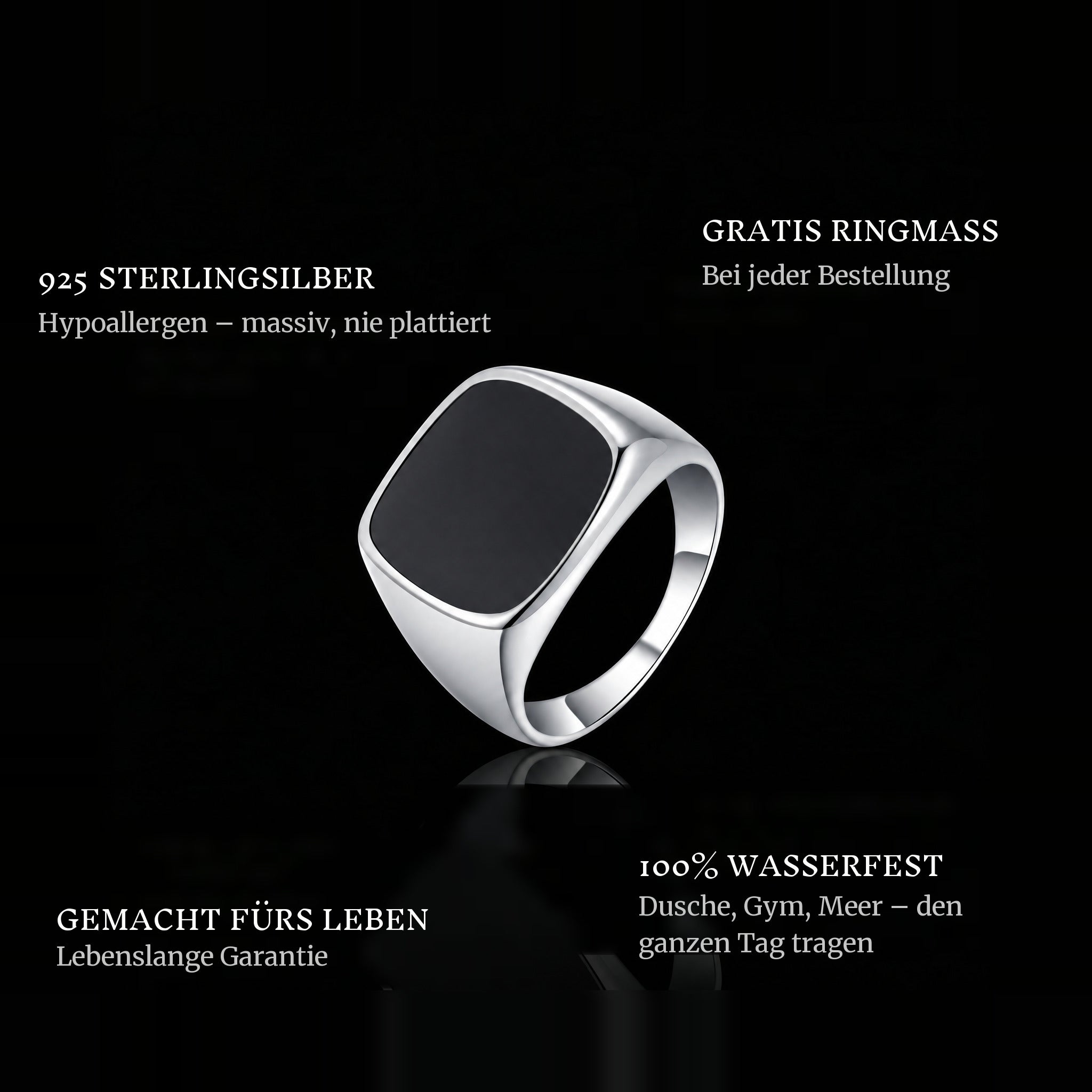 On The Road ring features: 925 sterling silver, free ring sizer in every order, 100% waterproof, lifetime guarantee