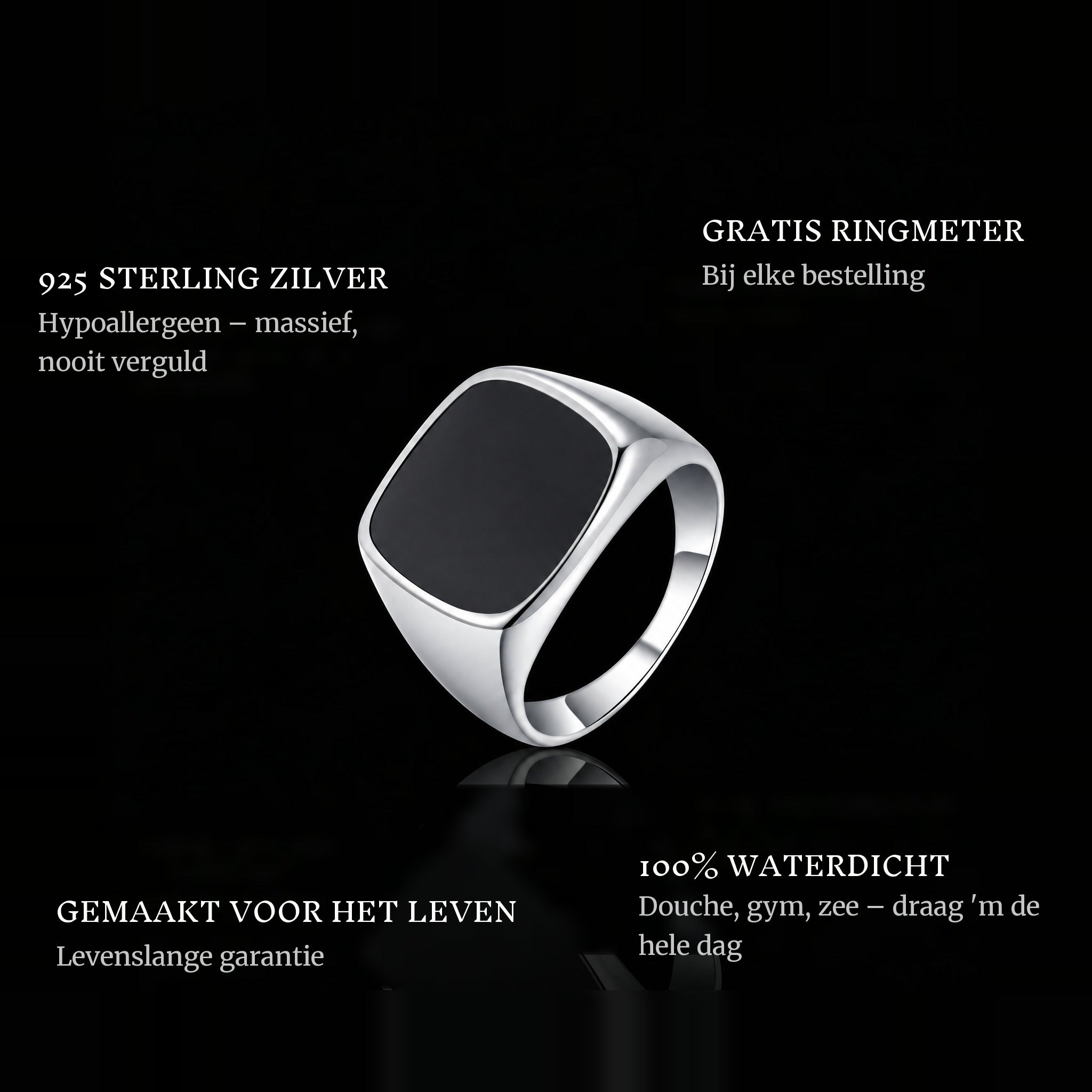 On The Road ring features: 925 sterling silver, free ring sizer in every order, 100% waterproof, lifetime guarantee