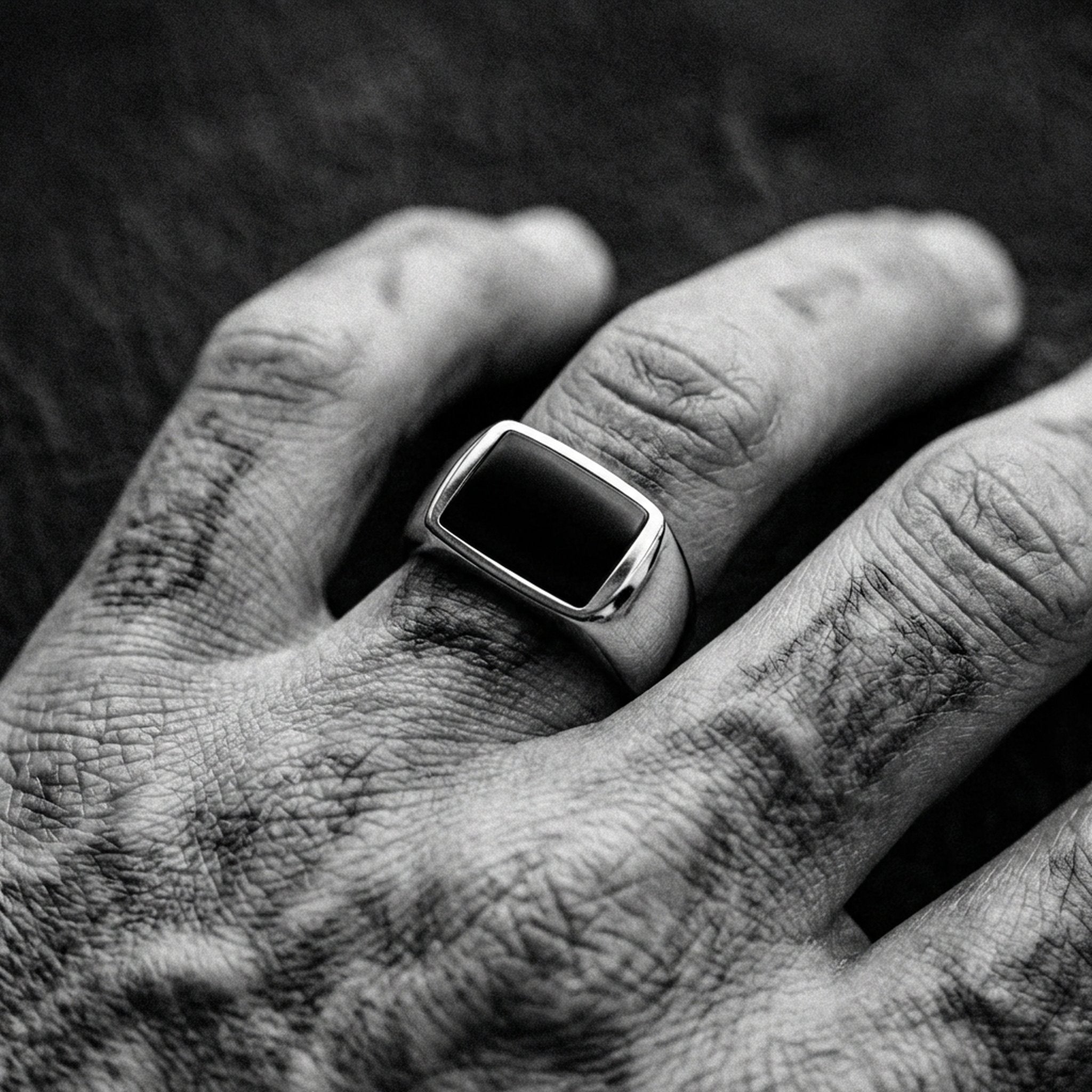 REBEL ONYX RING. - 925 SILBER